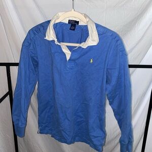 Polo by Ralph Lauren Blue and White Casual Button Down Shirt